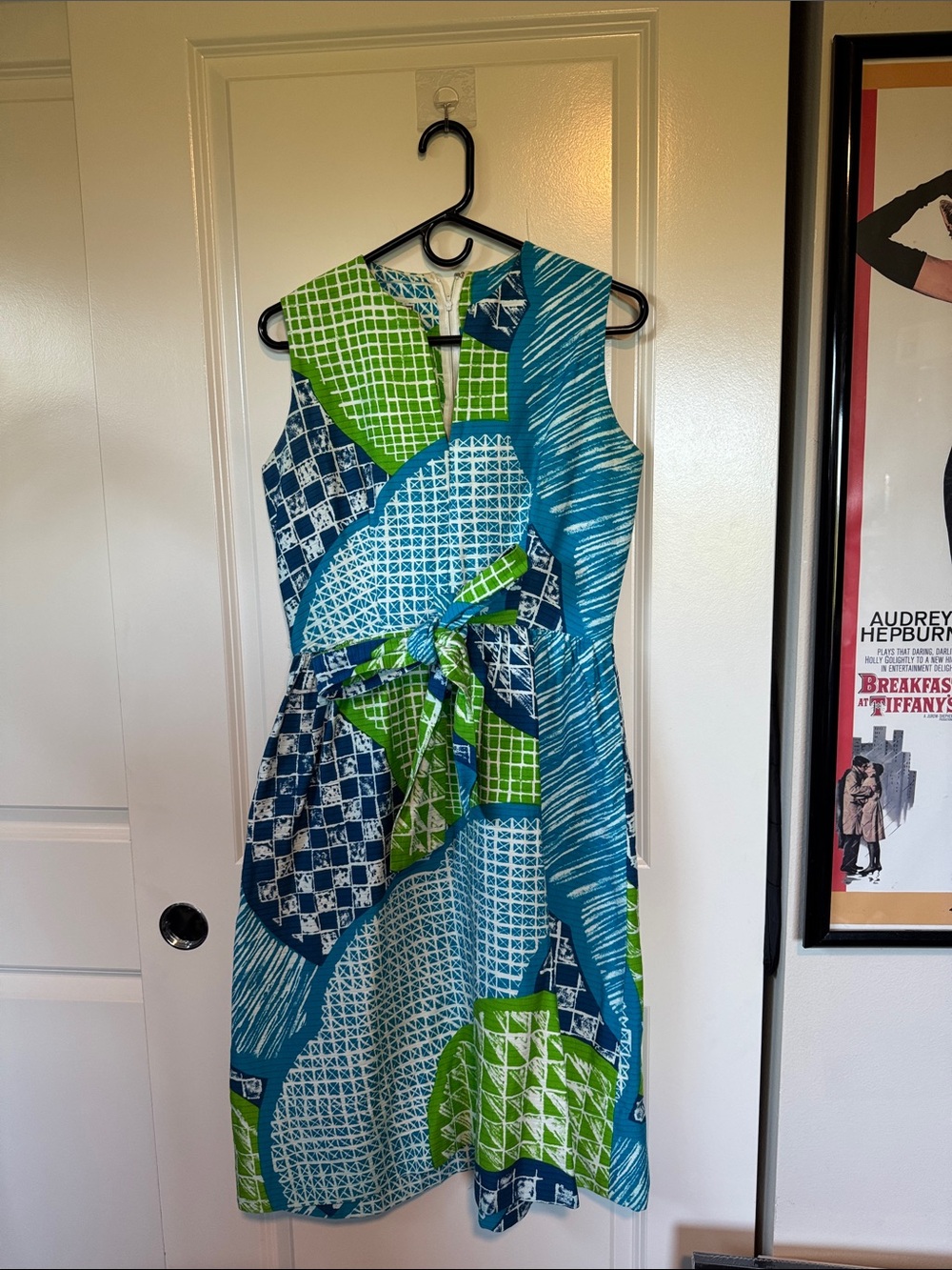 Vtg Malia 60s/70s Honolulu Maxi Dress Psychedelic Floral Print Sleeveless Muumuu